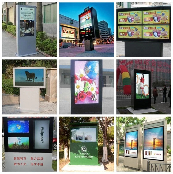 Wifi 43 "55" LCD ป้ายดิจิตอลกลางแจ้งหน้าจอสัมผัสสภาพอากาศ Sunreadable