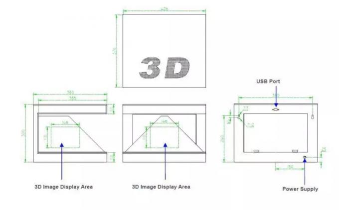19 "180 องศา 3D โฮโลแกรมแสดง 3D โฮโลแกรมยืนสำหรับนาฬิกาเครื่องประดับ